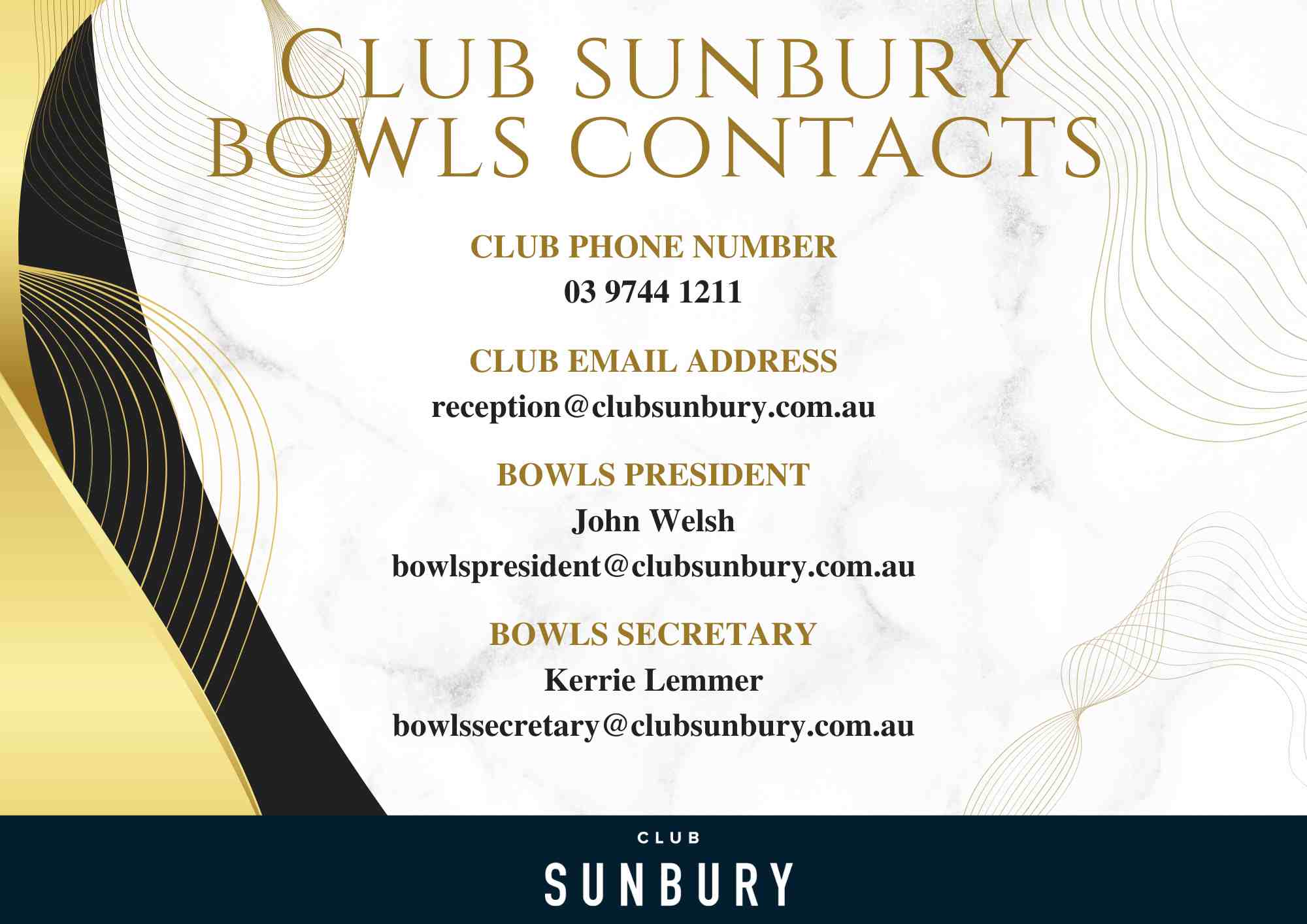 Bowls Contacts 2025