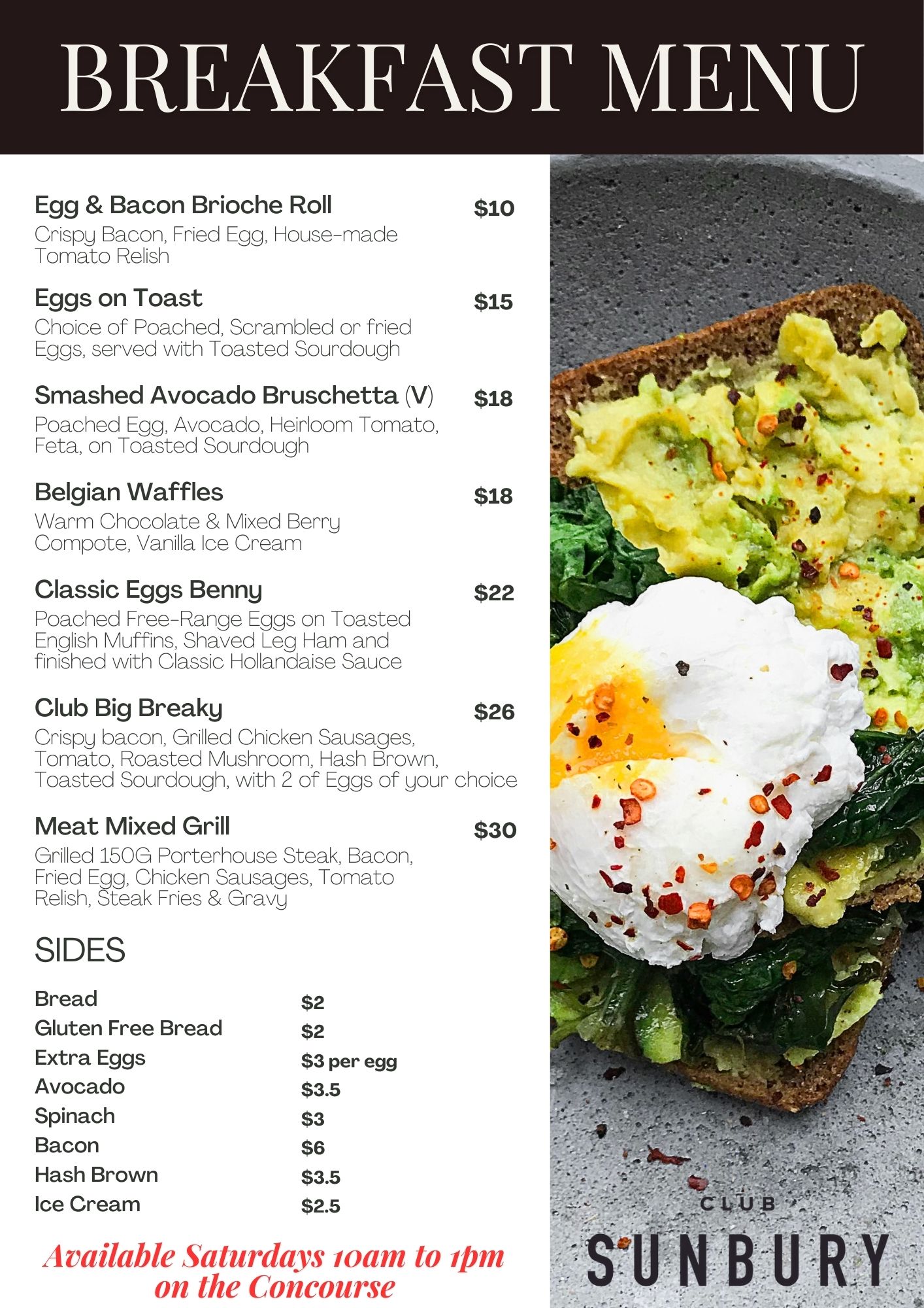 Breakfast Menu 1